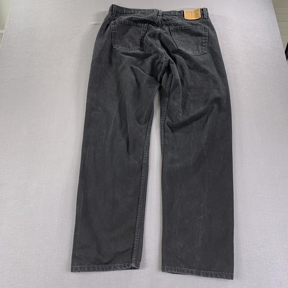 Polo Jeans Co Ralph Lauren Jean Men 36x32 Black Relaxed Straight Denim Y2K Prep